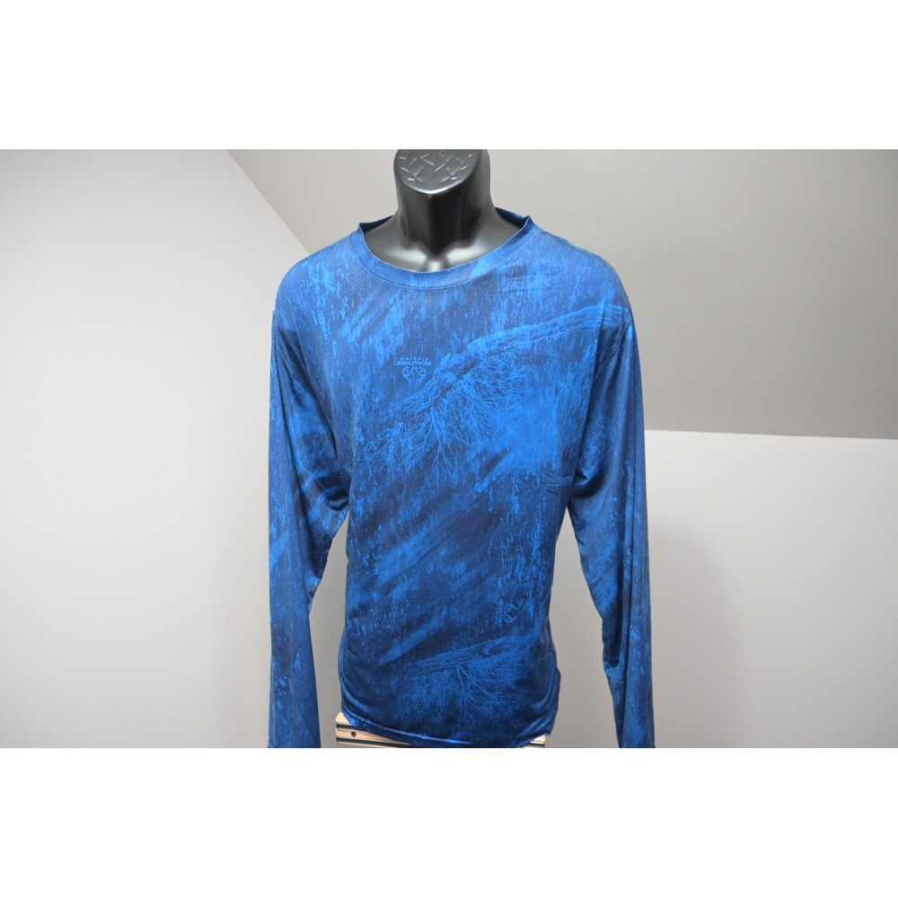 Habit Fishing Shirt Mens XL Blue Realtree Camo Long Sleeve UPF 40+‎ Excellent
